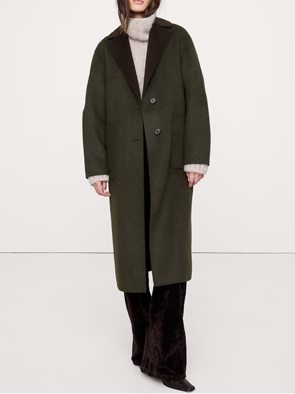 Banana Republic 2025 Double Faced Reversible Wool Petite Top Coat
